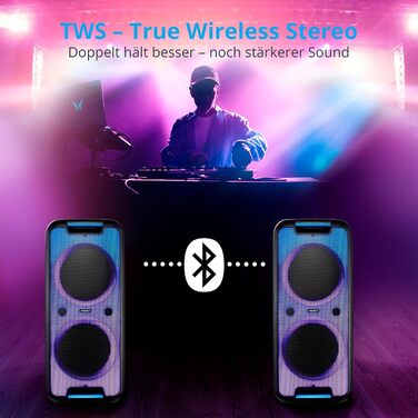 MEDION PE-1 Pure Partybox: портативна Bluetooth колонка з мікрофоном, світлові ефекти, караоке, AUX, USB, радіо (2 x 450 Вт)