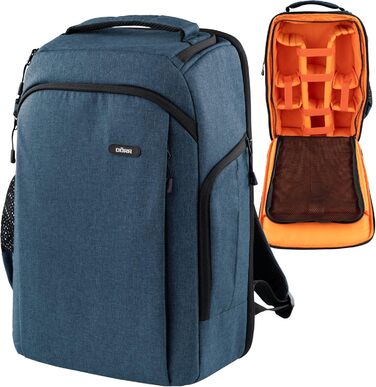 Рюкзак для фототехніки DÖRR Prag Go 16L, водонепроникний, для DSLR/SLR, з відділенням для ноутбука 16 дюймів, для дронів, знімні перегородки, тримач для штатива (блакитний)