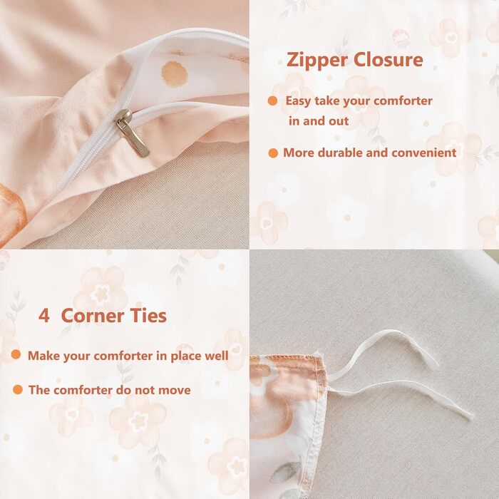 Дитяча постільна білизна для ліжечка, зелений квітковий принт, комплект для дівчинки, м'яка двостороння ковдра та наволочка, 120 x 150 см, зелений/квітковий