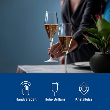 Набір келихів для шампанського Villeroy & Boch Manufacture Rock blanc, 4 шт., кришталеве скло, білі, для ігристого, шампанського, просекко, ексклюзивний дизайн