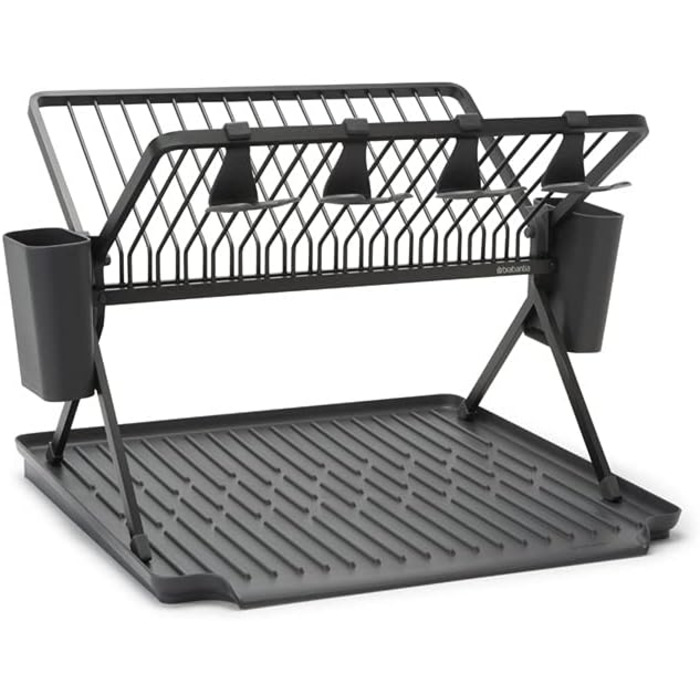 Brabantia Folding Dish Drainer (L, Dark Grey)