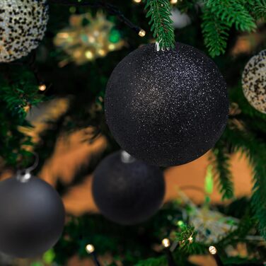 Шарм-кулі Busybee для ялинки, 30 шт, 6 см, чорні, пластикові прикраси для різдвяного дерева
