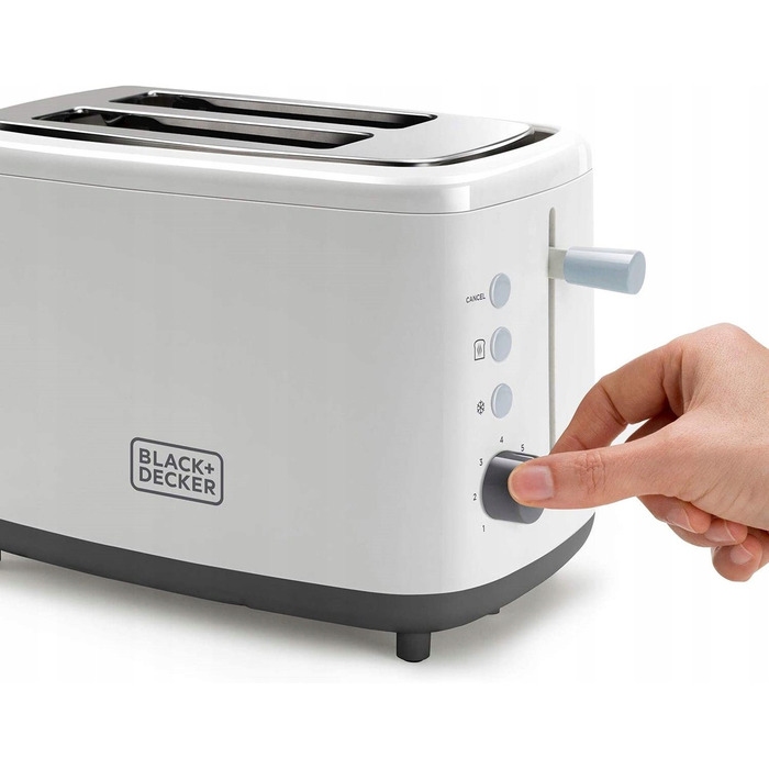 Тостер Black+Decker BXTOA820E, білий, 820 Вт