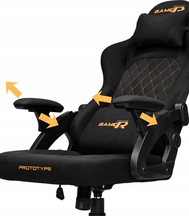 Ігрове крісло Prototype DESMO XL, тканина, чорне