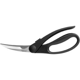 Кухонні ножиці для птиці Fiskars Essential, вигнуті леза, 23 см, нержавіюча сталь, для правої та лівої руки, чорні/сріблясті