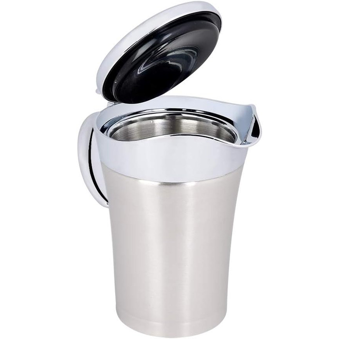 Thermo Sauce Pot made of 304 Stainless Steel, Double-Walled, Insulated Sauce Pot with Lid, Serving Jug, Bucket with Drip-Free Spout for Juice, Tomato Sauce, Kitchen Accessories (Large 750ml)