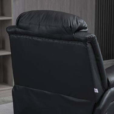 HOMCOM Electric Recliner with Lift Assist, Reclining TV Chair with Remote Control, Faux Leather Black for Comfortable Seating