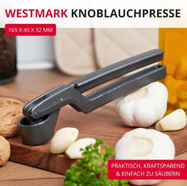 Прес для часнику Westmark Novapress Black Edition з алюмінію, прес для цибулі та імбиру