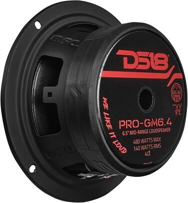 Автомобільний динамік DS18 PRO-GM6.4 16,5 см, середньочастотний, 480 Вт, 4 Ом, чорний сталевий кошик, для авто і вантажівок, якісний дверний аудіо динамік, 6.5 дюйма