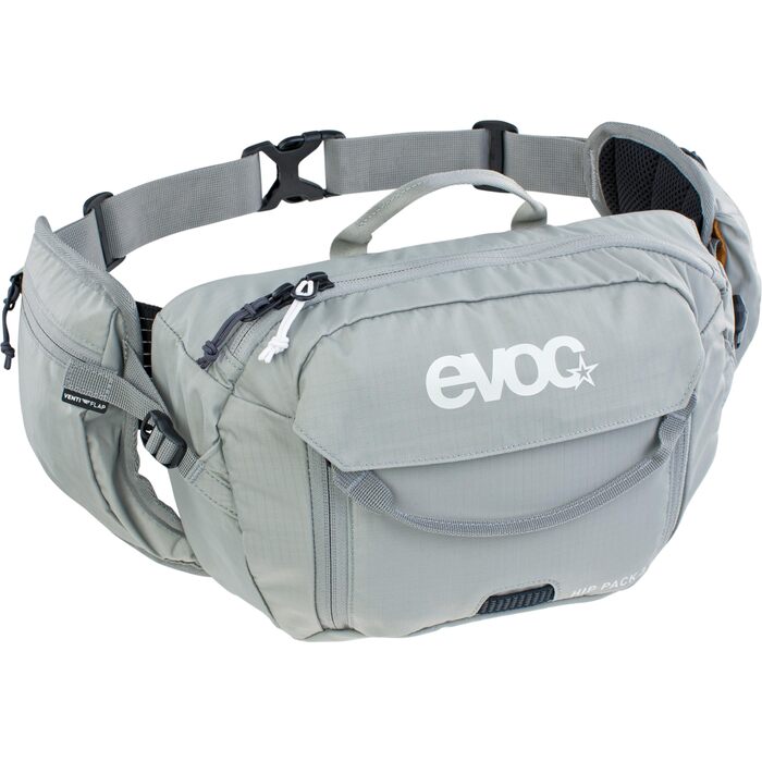 EVOC HIP Pack 3л - поясна сумка, бананка (3л, система Airflow Contact, регульований поясний ремінь, система Venti Flap) сірого кольору без питної бульбашки