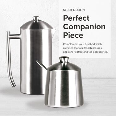 Frieling USA 18/10 Brushed Stainless Steel Sugar Bowl with Spoon