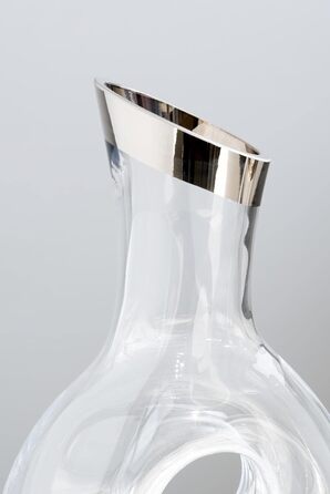 EDZARD Decanter Carafe Gordon, mouth-blown crystal glass with platinum rim, wine decanter for red wine, height 30 cm, capacity 1.2 liters