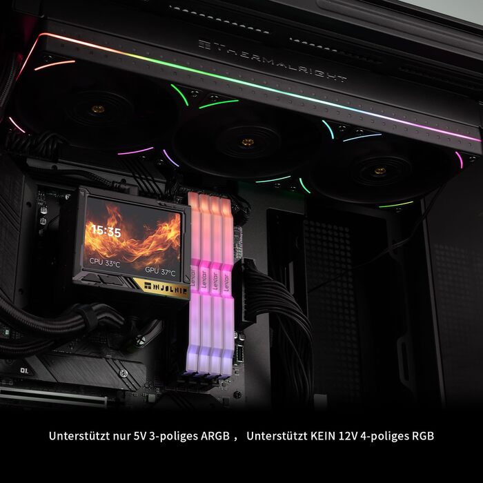 Система рідинного охолодження процесора Thermalright TR Mjolnir Vision 360 UB PRO ARGB Black, LCD-дисплей 3.5