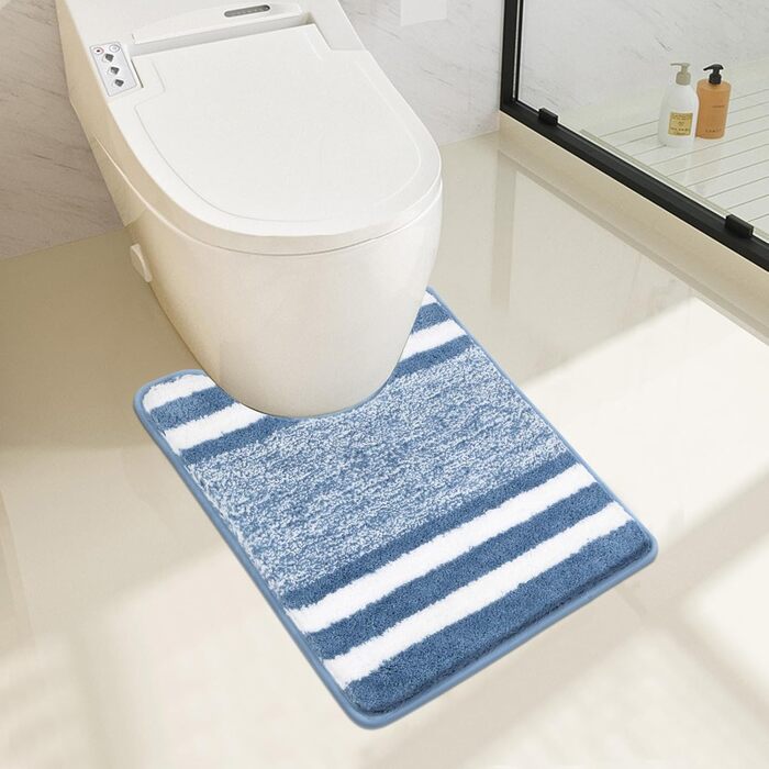 Large 60x120cm Microfiber Bath Mats & Rugs - Absorbent, Washable, Non-Slip Bathroom Rugs & Shower Mats for Bedroom & Living Room (Blue, U50x60cm)