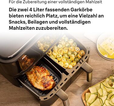 Фритюрниця електрична Braun TwinCook 3 TD3030IBK 8л (2 камери) з синхронізацією, 8 програм, чорна