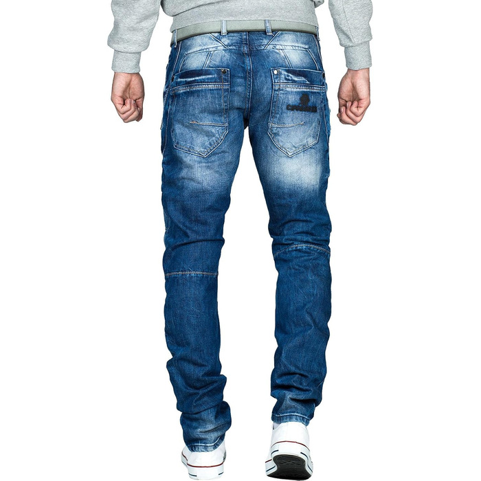 Чоловічі джинси Cipo & Baxx у стилі байкер, Regular або Slim Fit, блакитний денім, 34W/32L