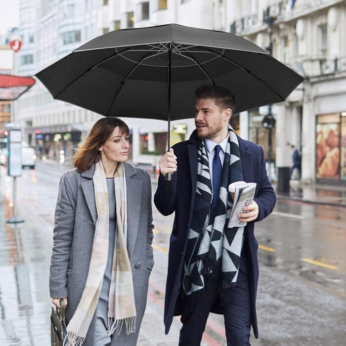 Чорний парасолька G4Free 54/62 дюймів: великий, вітростійкий, автоматичний, для гольфу та подорожей