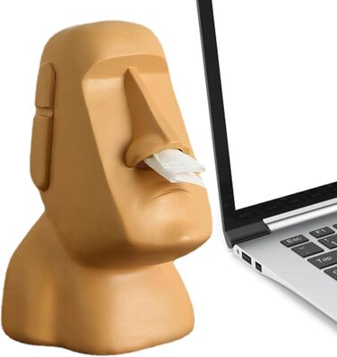 Easter Tissue Box Holder | Easter Island - Face Pattern Tissue Box Cover | Unique Toilet Paper Holder for Bathrooms, Bedroom Dressers, Nightstands, Desks, and Tables