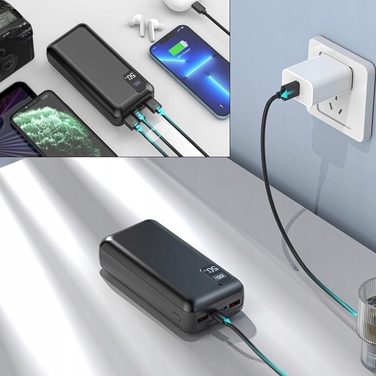 Потужний павербанк Baseus 50000mAh 22.5W: 2x USB, USB-C, QC 3.0, з LED-дисплеєм та системою безпеки