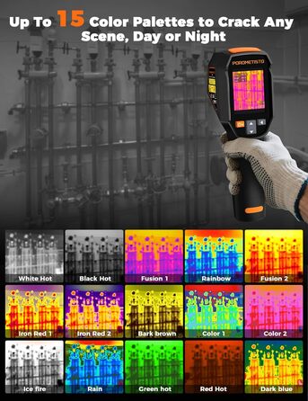 Професійна тепловізійна камера Handheld, 240 x 240, -20°C - 550°C, 15 колірних палітр, з лазерним покажчиком, для HVAC та інспекції будівель