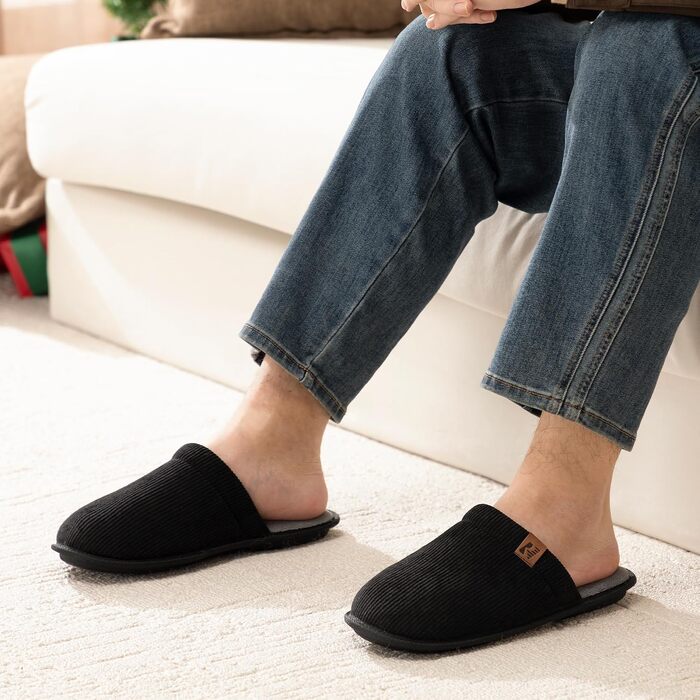 Чоловічі домашні капці RockDove LiteStep з вельвету та піною з ефектом пам'яті (Memory Foam), розмір 42/43, антрацит