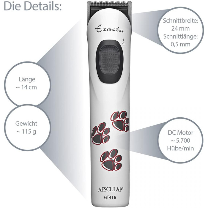 Машинка для стрижки собак Aesculap Akkurata (бездротова)