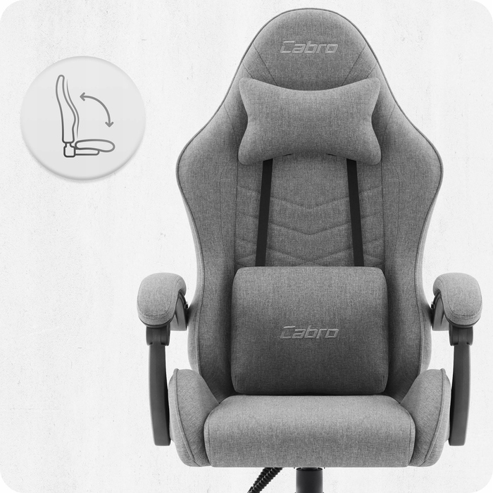 Ігрове крісло Cabro C500, сіро-чорне, тканина