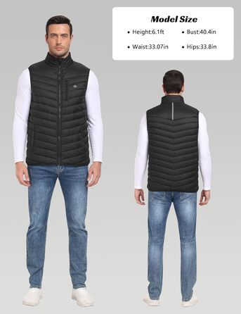 Чоловіча жилетка oFiz Легка стьобана жилетка з коміром-стійкою, гібридна жилетка з підкладкою, для активного відпочинку, роботи, гольфу, хайкінгу, темно-синій (XXL, темно-сірий)