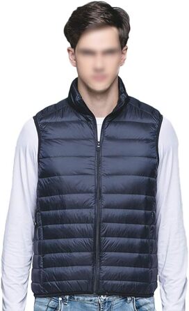 Чоловіча жилетка GUOCU з мікро-пуху, ультралегка, без рукавів, тепла зимова жилетка, темно-синій