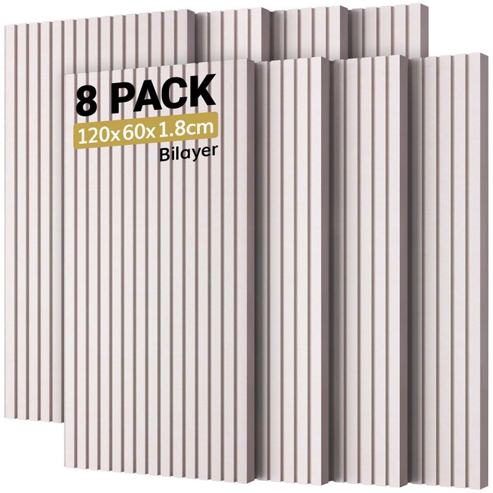 Акустичні панелі TONOR самоклеючі для шумоізоляції, звукопоглинаючі панелі для стін у студію, офіс та дім, 120x60x1.9 см, колір верблюжий (набір 8 шт)