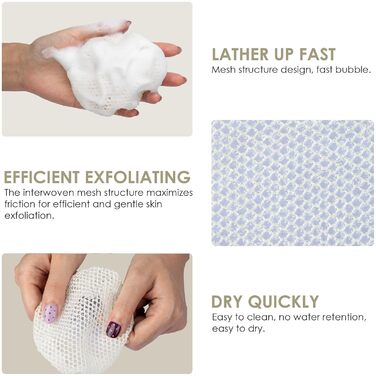 Скрабер для тіла INNERNEED з м'якого силікону, харчового класу, для душу, очищення рук, м'який пілінг, хороша піна, набір (4 шт), рожевий