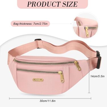 Гірчатка поясна водонепроникна для жінок та чоловіків, сумка через плече, поясна сумка, білий (рожевий)