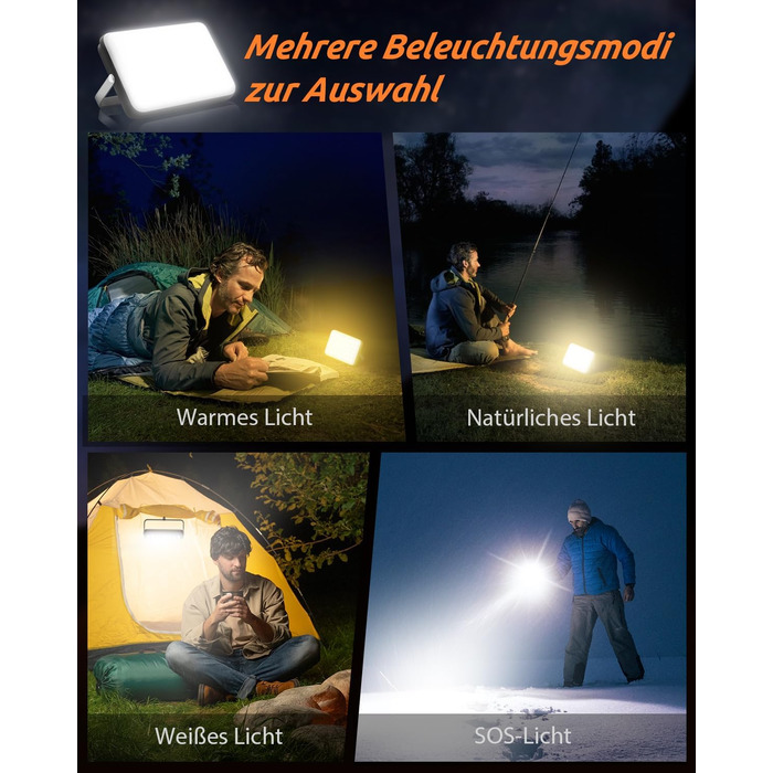 Eventek LED Camping Lantern 4000LM, 20000mAh Power Bank USB Rechargeable Tent Lamp up to 144 Hours, IPX5 Waterproof Camping Lamp with 4 Light Modes for Reading, Tent, Fishing, Blackout