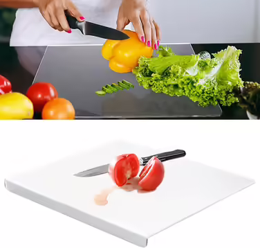 Acrylic Kitchen Countertop Cutting Boards, 5mm Transparent Board with Lip for Countertop Protection, Home Restaurant Cutting Board Cutting Mat for Kneading Countertop from Non-Slip (60 x 45 cm)