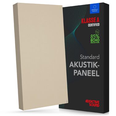 Акустична панель Addictive Sound Schallabsorber Wand Standard для звукопоглинання, клас A, 100x50x11 см, світло-сірий (бежевий)