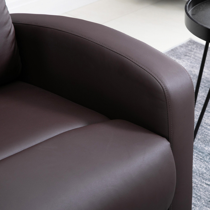 HOMCOM Recliner Chair with Rise Assist and Electric Massage Function, Reclining Function, Faux Leather, Brown, Comfortable Armchair with Remote Control