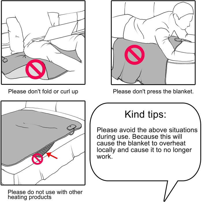 Електрична ковдра OneAmg з таймером, 155x180 см, 6 режимів нагріву та дистанційним керуванням, машинне прання, сірий колір
