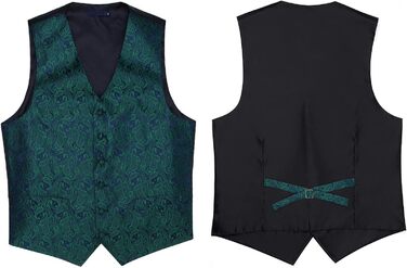 Костюмний комплект Enlision: жилет, краватка та нагрудна хустинка з квітковим візерунком пале, розмір S, зелений