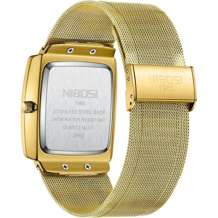 Чоловічий годинник NIBOSI 2613-gold Rot: стильні кварцові годинники з датою, водонепроникні, з міцним металевим браслетом