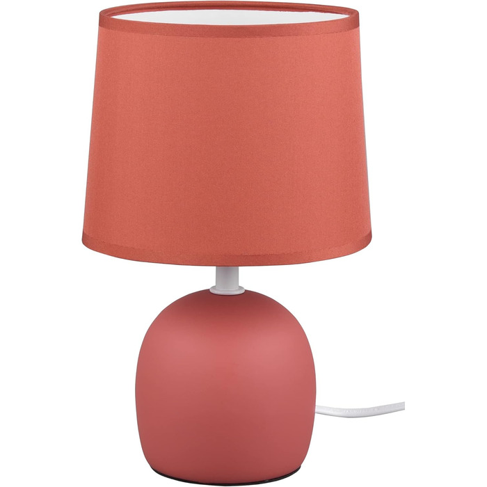 Стійлова лампа Reality Leuchten Malu R50802667 з керамічним цоколем та тканинним абажуром, 1xE14 (Оранжева)