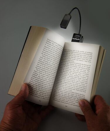 LED лампа для читання з кліпсою для Kindle, чорна - для книг, планшетів, нічник