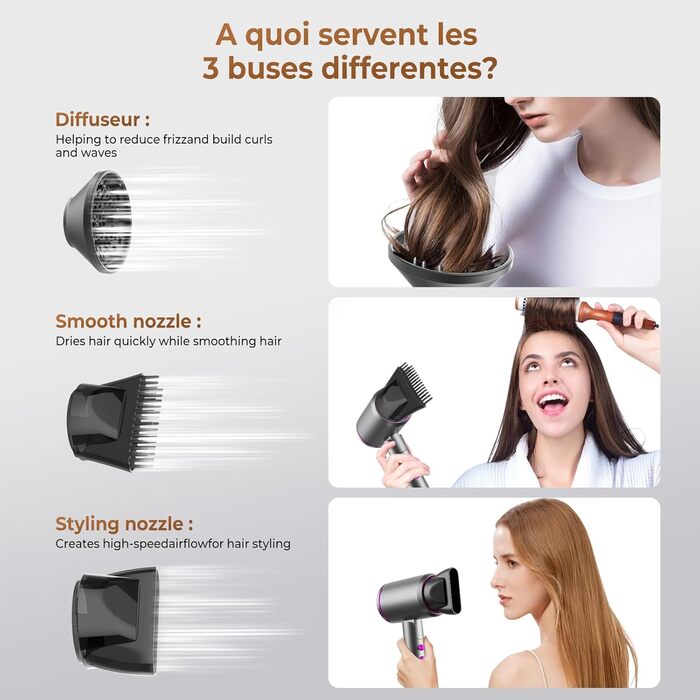 Airstyler 6 в 1: фен-щітка, локони, іонний фен, стайлер для волосся, 1000W, білий. Комплект для створення зачісок