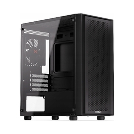 Корпус для комп'ютера Krux Scor, бічна панель зі скла, 1 вентилятор, mATX, чорний