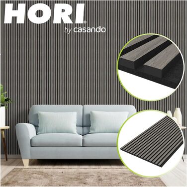 Акустичні стінові панелі HORI з ефектом дерева для шумоізоляції та декору стін, 3D Silver Oak (270x60,5x2,1 см)