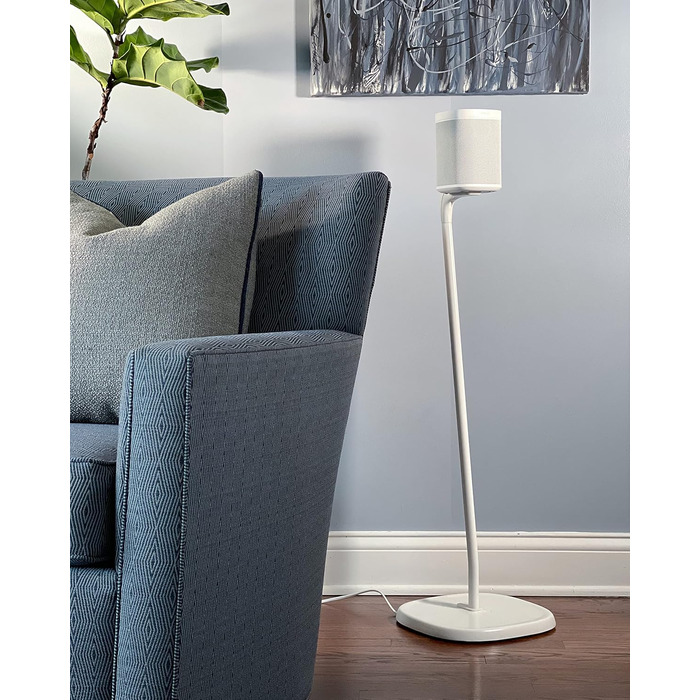 Стійка GT STUDIO для SONOS One, One SL, Play:1, Play:3. Преміум дизайн, приховане кабельне підключення, важка основа (пара, білий)