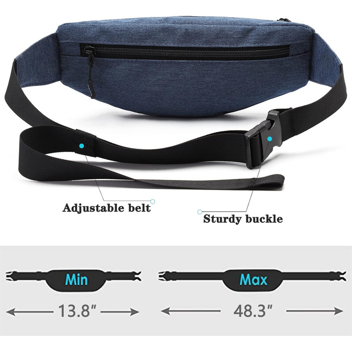 Поясна сумка TYNAT для туризму та спорту (сіра, блакитна), T201