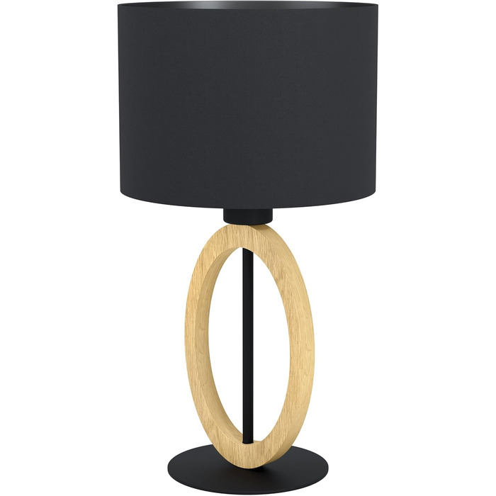 Торшер Eglo Basildon 1: дерев'яний торшер з абажуром, настільна лампа для вітальні, спальні, з вимикачем, E27