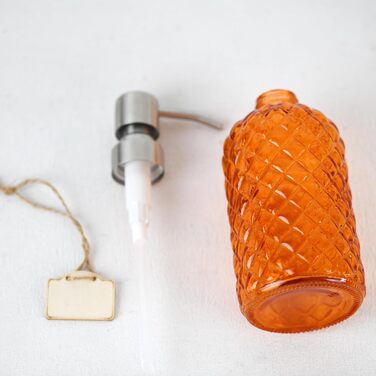 Дозатор мила для ванної та кухні зі скла та нержавіючої сталі 304 (Помаранчевий, 2 шт.)