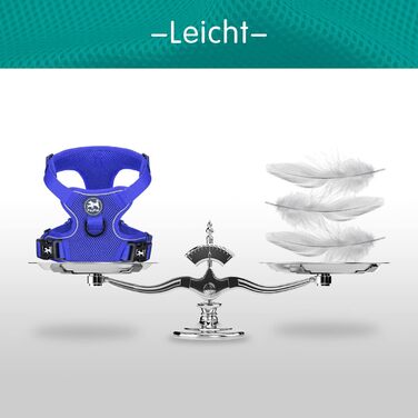 Шлейка для собак PoyPet світловідбиваюча, м'яка, дихаюча, з сітки, без ризику удушення, з подвійним наповнювачем, регульована, розмір M (XL, 1 шт.), кобальтово-синій