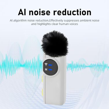 USB-C Беспроводной петличный микрофон 2 в 1 для iPhone, подавление шума KI, мини-микрофон для видеоблогинга, видео, подкастов, интервью, TikTok, YouTube - Черный (2 TX + 1 RX) (A5-Basic White (2 в 1))